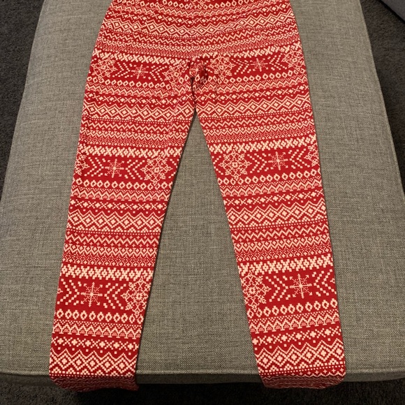 Red and cream leggings - Picture 4 of 4